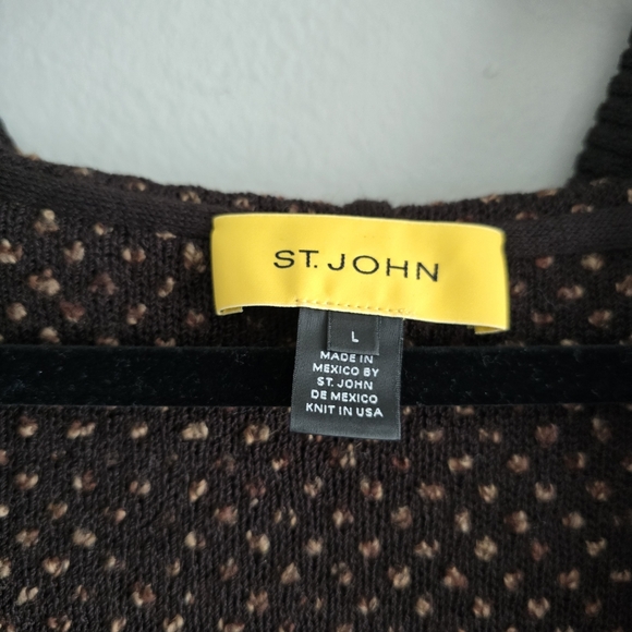 St. John Cozy Brown Knit Sweater L - Picture 2 of 9